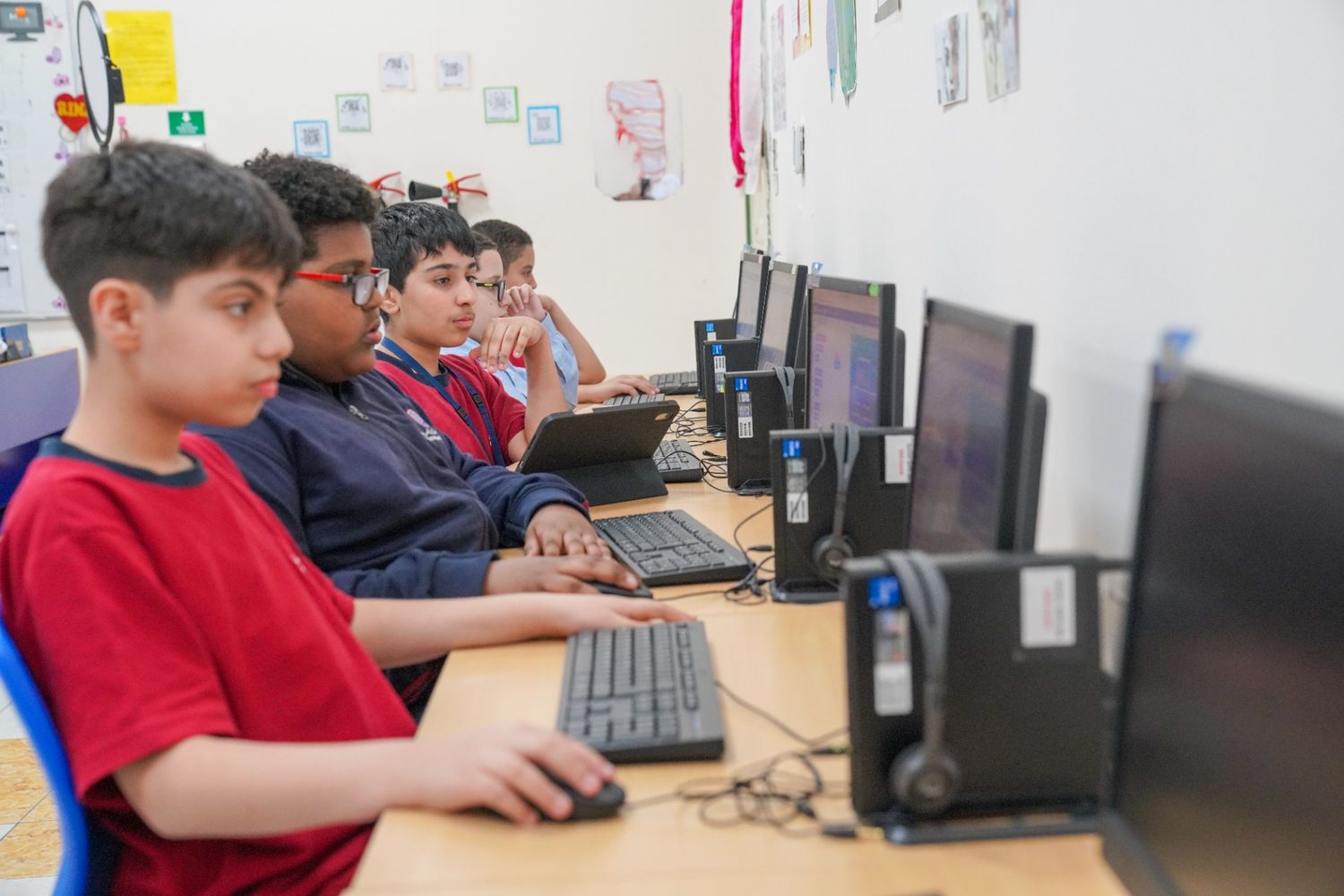 students working on computers