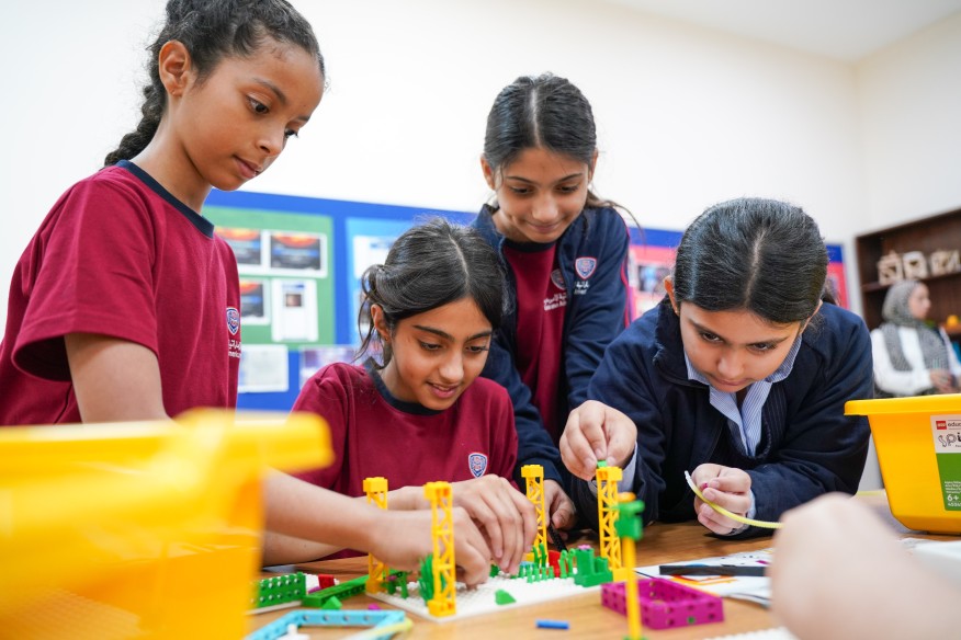 group of students working the task